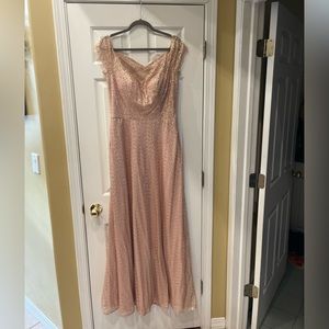 Rose gold cap sleeve dress, never worn